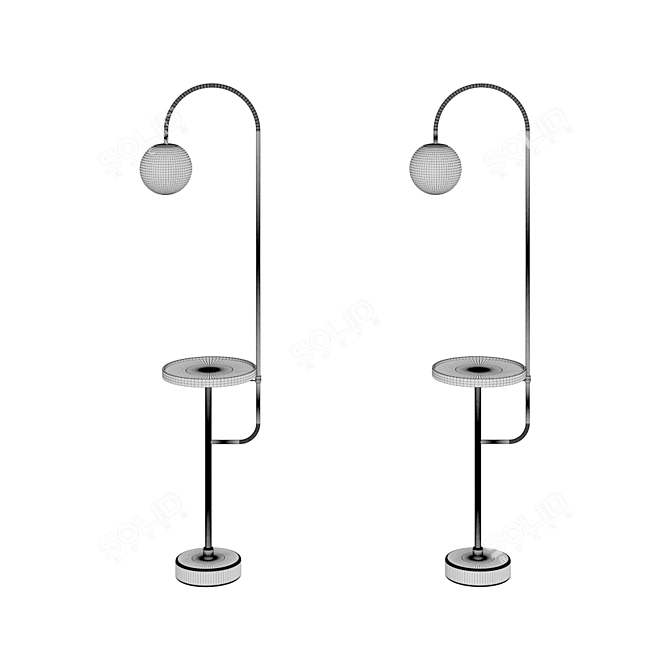 Versatile Floor Lamp with Table: stens01 3D model image 2