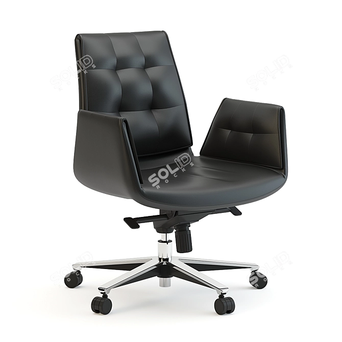 Elegant Leather Office Roller 3D model image 1