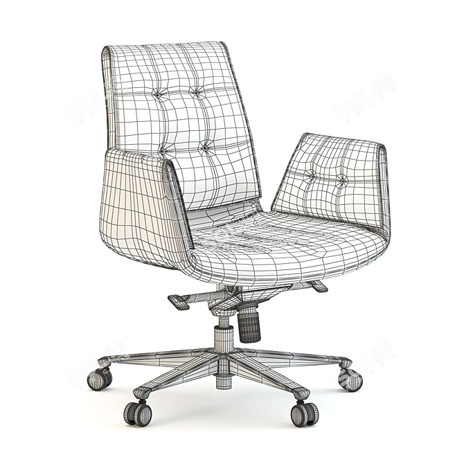 Elegant Leather Office Roller 3D model image 2
