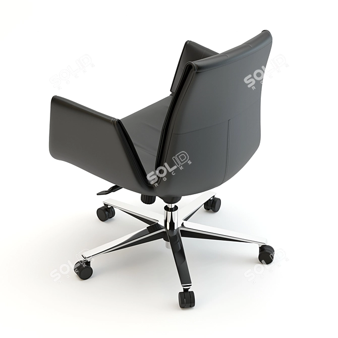 Elegant Leather Office Roller 3D model image 3