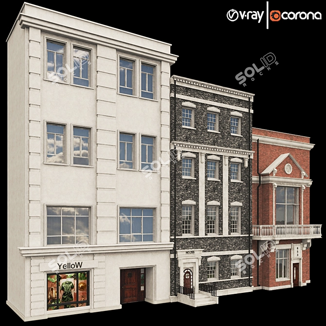 3D Building Background Pack 3D model image 1