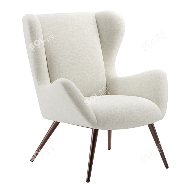 Modernized West Elm Otto Chair 3D model image 1