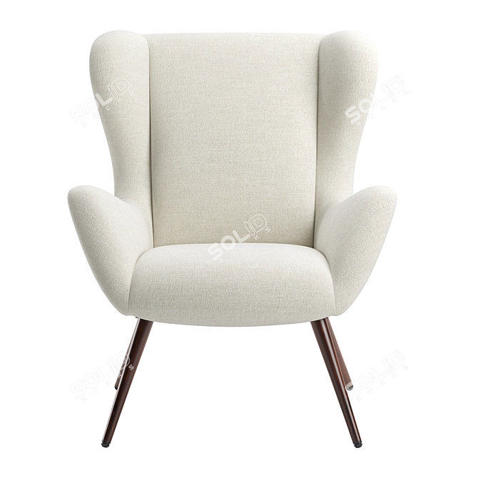 Modernized West Elm Otto Chair 3D model image 2