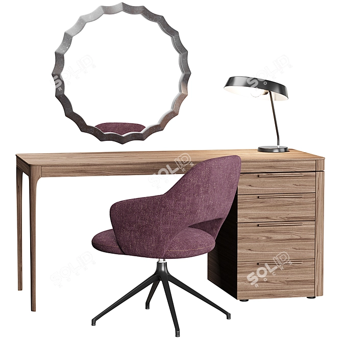 Mara Table & Roma Armchair Set 3D model image 1