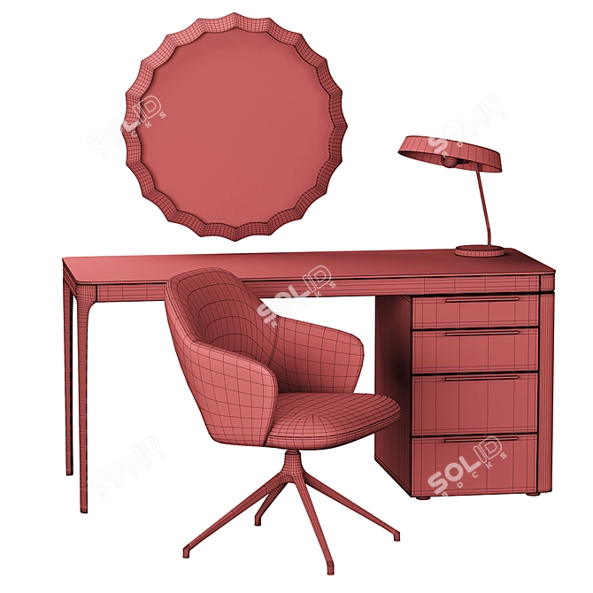 Mara Table & Roma Armchair Set 3D model image 6