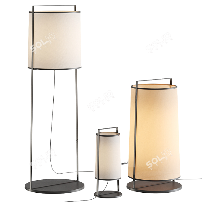 Macao Floor Lamp: Sleek Design & Radiant Light 3D model image 1