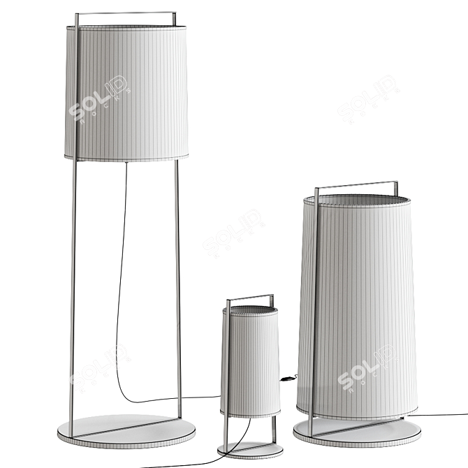 Macao Floor Lamp: Sleek Design & Radiant Light 3D model image 3