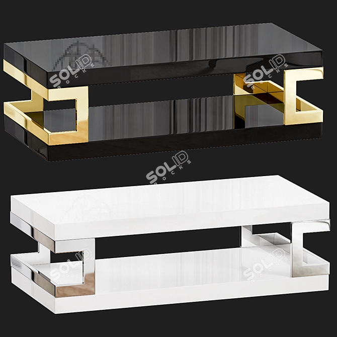 Sleek White Gloss Coffee Table 3D model image 2