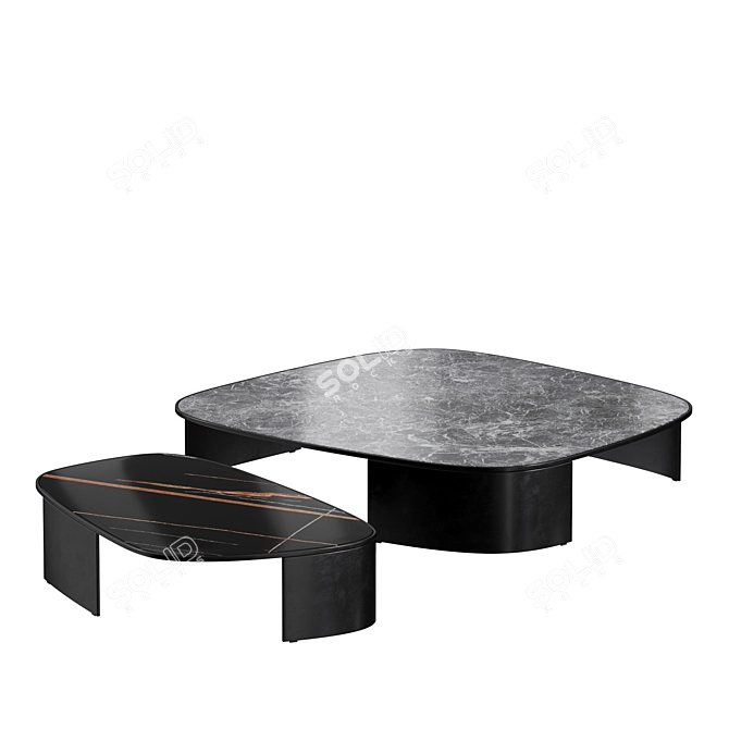 Elegant Poliform KOISHI Coffee Tables Set 3D model image 4