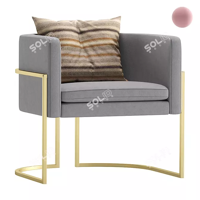 Cazarina's Las Vegas Armchair: Sleek and Stylish 3D model image 1