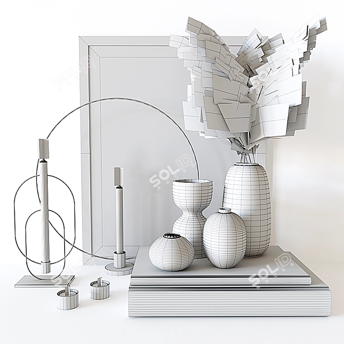 Elegant Housewolf Decor Set 3D model image 10