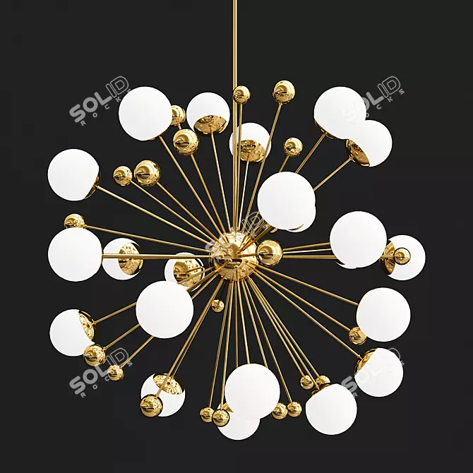 Modern Art Deco Chandelier 3D model image 1