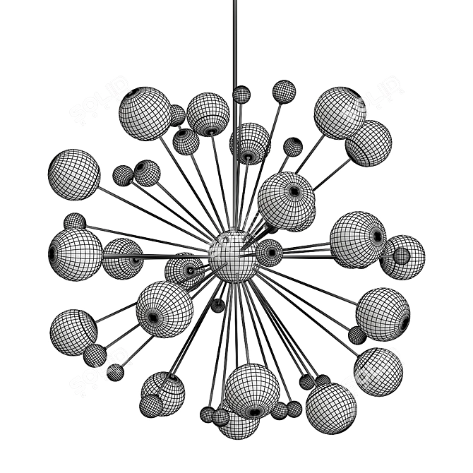 Modern Art Deco Chandelier 3D model image 2