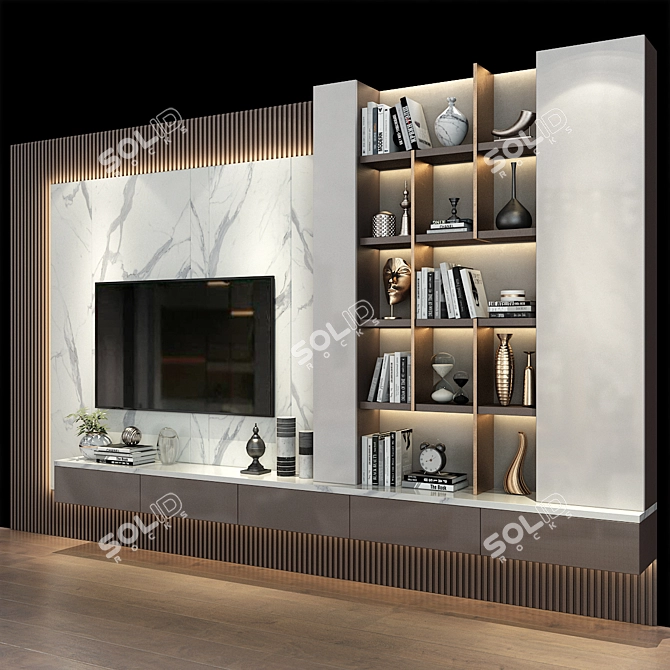 Modern TV Stand Set 212 3D model image 3