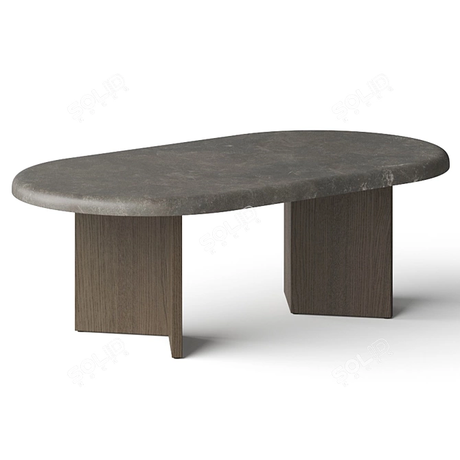 Elegant Oval Coffee Table: Lulu & Georgia Marin 3D model image 2