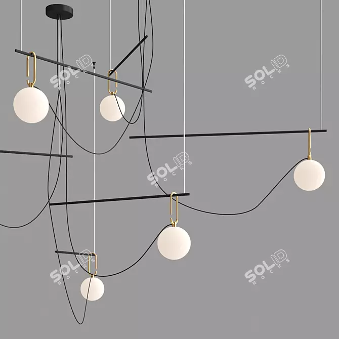 Elegant NH S3 Pendant Light 3D model image 1