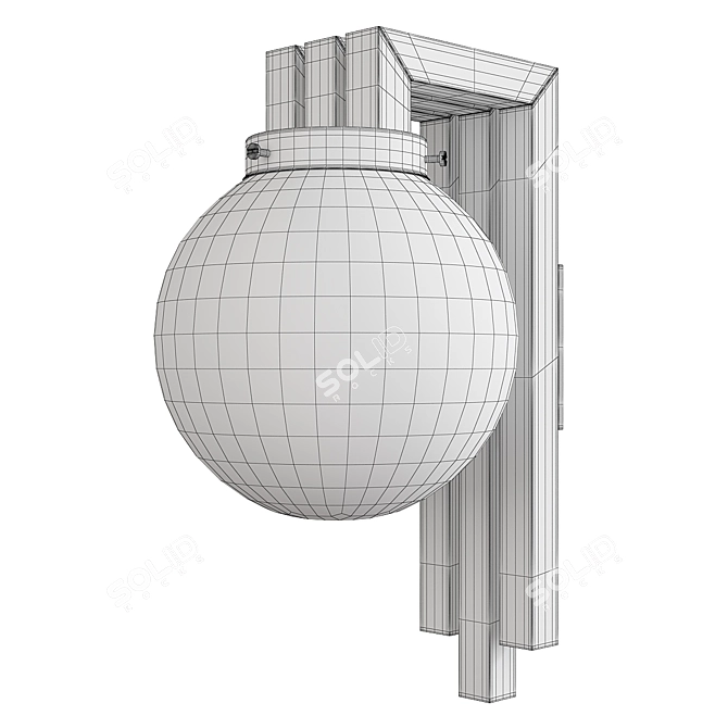 Vintage Italian Brass Opaline Wall Lights 3D model image 2