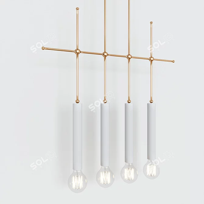 Elegant Crystal Chandelier: 7-Light Sparkling Beauty 3D model image 2