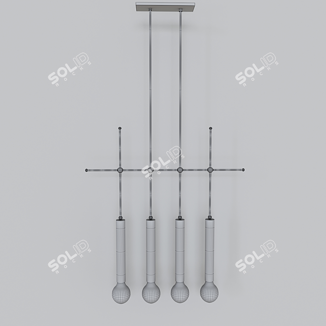 Elegant Crystal Chandelier: 7-Light Sparkling Beauty 3D model image 4