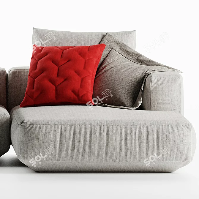 Zanotta Pianoalto Vol2: Modern Square Mesh Sofa 3D model image 4