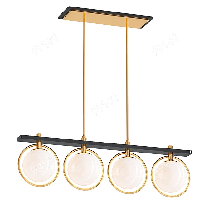 Carlyn 33: Stylish Brass and Black LED Island Pendant 3D model image 1