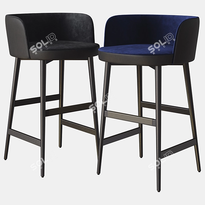 Colette Stool: Sophisticated Elegance for Any Space 3D model image 2