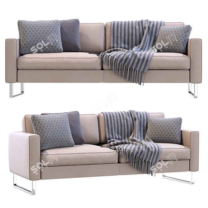 Luxury Leather Sofa - Prostoria Elegance 3D model image 1