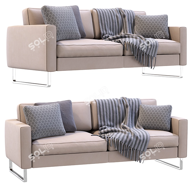 Luxury Leather Sofa - Prostoria Elegance 3D model image 4