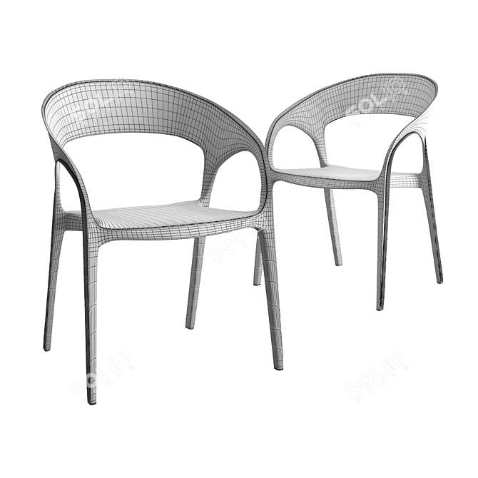 Sleek Stackable Gossip Chair 3D model image 3