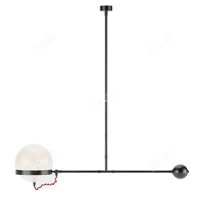 Retro Vision: Balancing Globe Pendant 3D model image 2