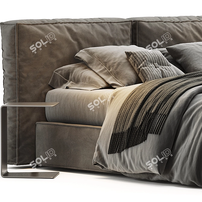 Ditre Italia Flann Bed: Sleek & Stylish Comfort 3D model image 3