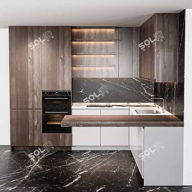 Sleek Kitchen Modern21 3D model image 2