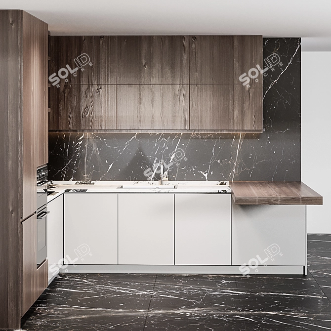 Sleek Kitchen Modern21 3D model image 3