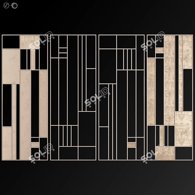 Modern Mesh Decorative Partition 3D model image 1