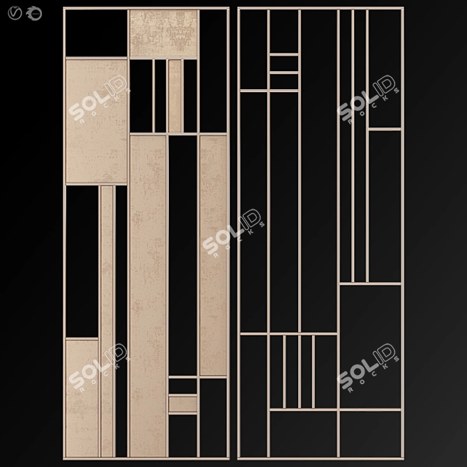 Modern Mesh Decorative Partition 3D model image 2