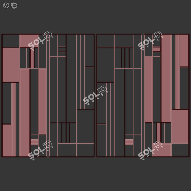 Modern Mesh Decorative Partition 3D model image 5