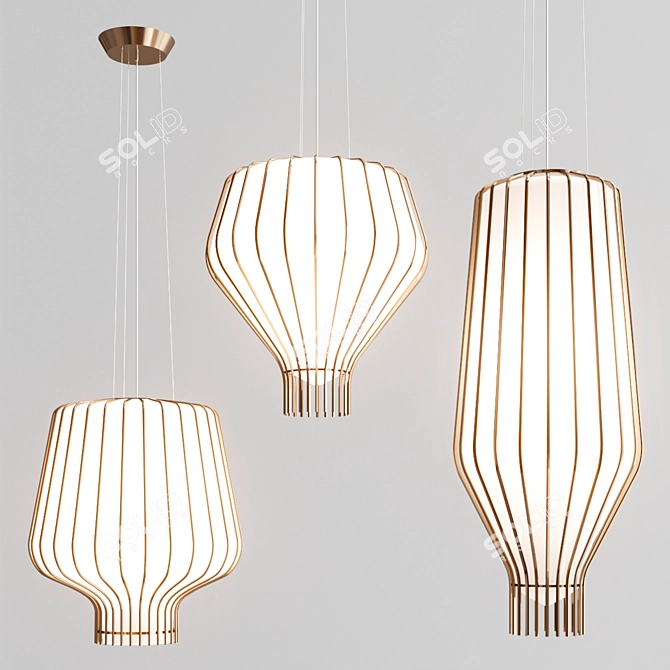 Sleek Glass Pendant Lights: SAYA Collection 3D model image 3