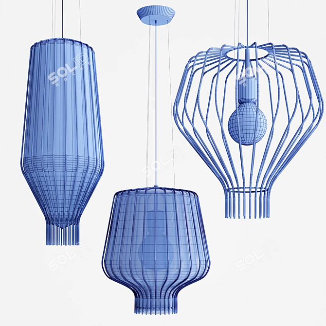 Sleek Glass Pendant Lights: SAYA Collection 3D model image 4