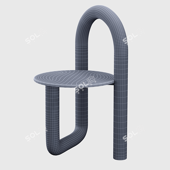 Elegant Mono Chair in Ebonized Ash 3D model image 4