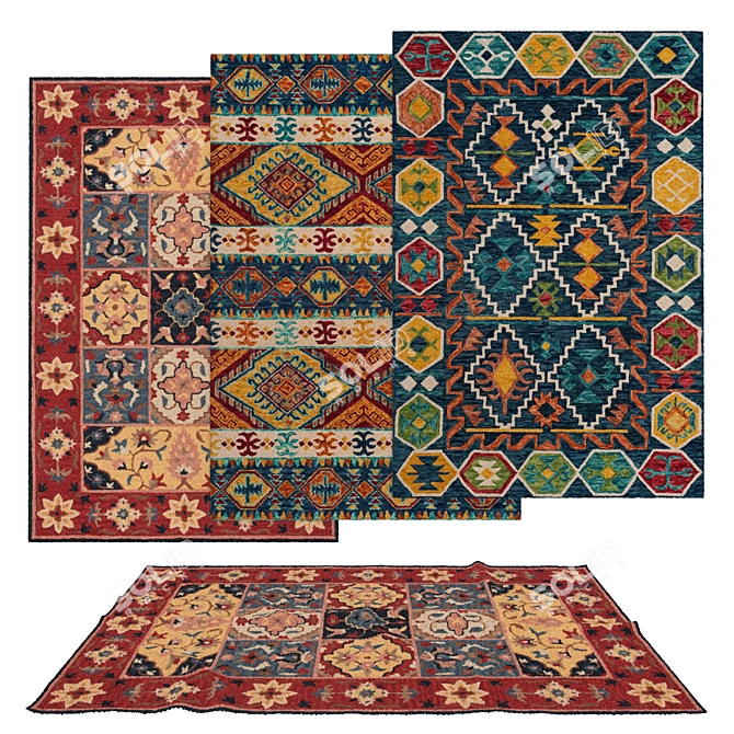 Versatile Rug Set - 6 Designs 3D model image 1