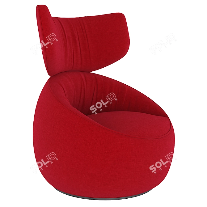 Moooi Hana Wingback Armchair - Low Back Luxury 3D model image 3