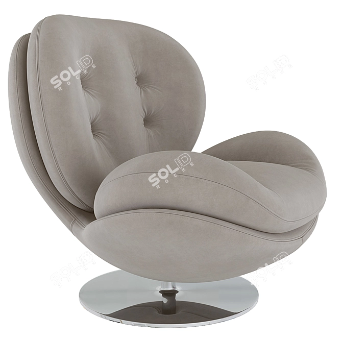 Sleek Khaki Scoop Chairs 3D model image 2