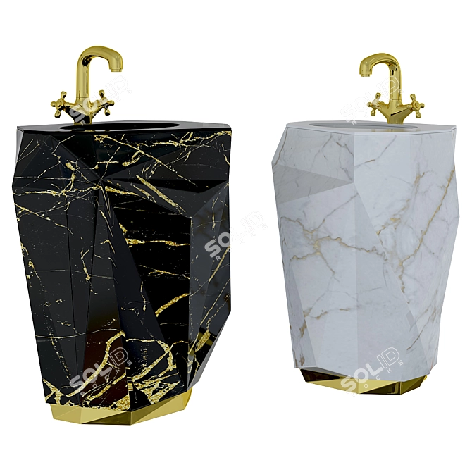 Modern Pedestal Sink for Stylish Bathrooms 3D model image 1