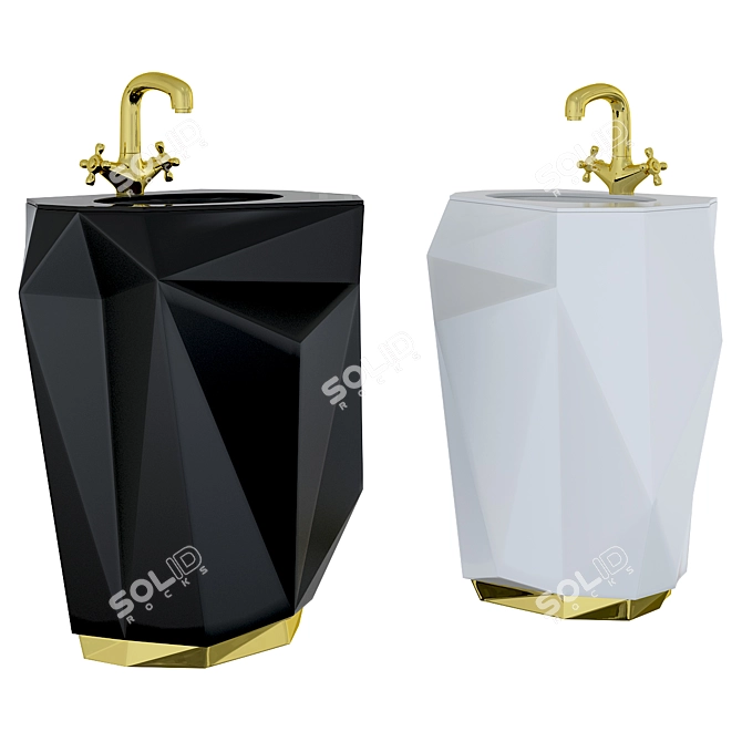 Modern Pedestal Sink for Stylish Bathrooms 3D model image 2