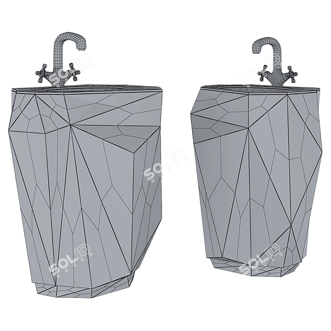 Modern Pedestal Sink for Stylish Bathrooms 3D model image 3