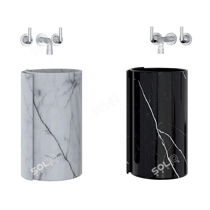 Modern Pedestal Sink 3D model image 1