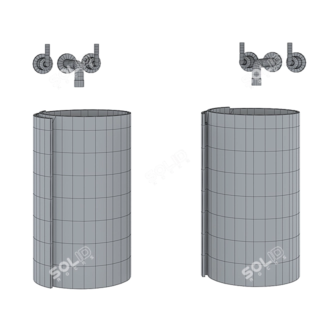 Modern Pedestal Sink 3D model image 3