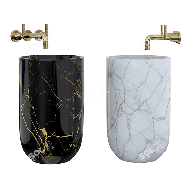 Modern Pedestal Sink 3D model image 1