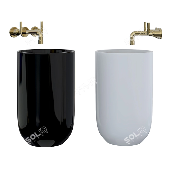 Modern Pedestal Sink 3D model image 2