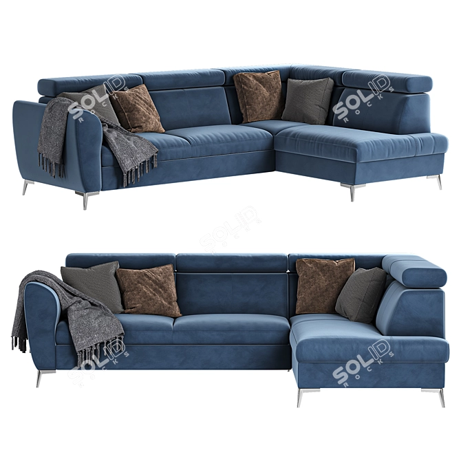 Lisma Aston: Elegant and Spacious Sofa 3D model image 1